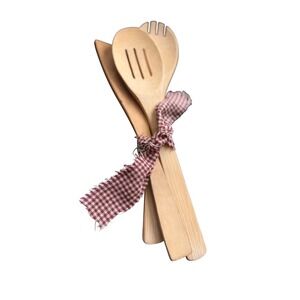 Primitive Kitchen Utensil Set Unisex OS Tan New Rustic Gingham 3-Piece